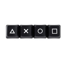 4pcs PSP Directional Keycaps - ABS Thumb Grips with White "PTOX" Labels, Simple Style for Enhanced Gaming Comfort, Game Controller Grips Black